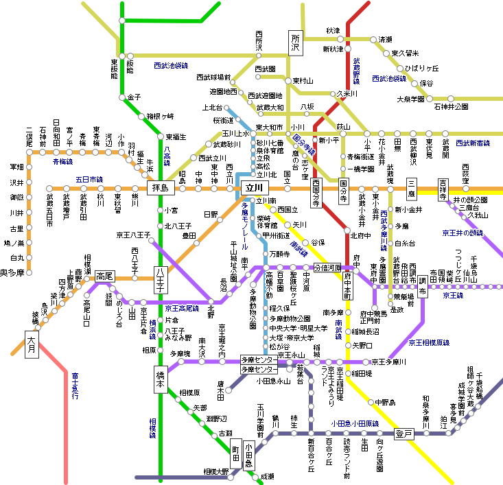 多摩地域の駅・ステーション情報