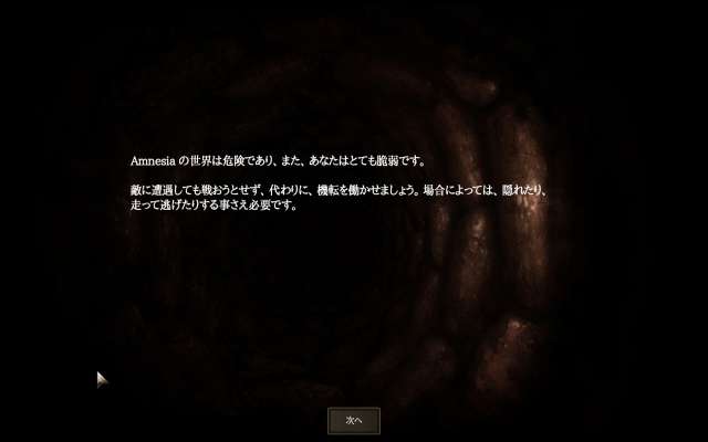 Amnesia: The Dark Descent 日本語化 Mod（Amnesia_Jpn_170426.zip）適用後