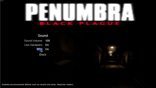 Penumbra: Black Plague、Requiem クラッシュ問題、Sound 設定 EFX On に設定するとゲーム起動時にクラッシュする
