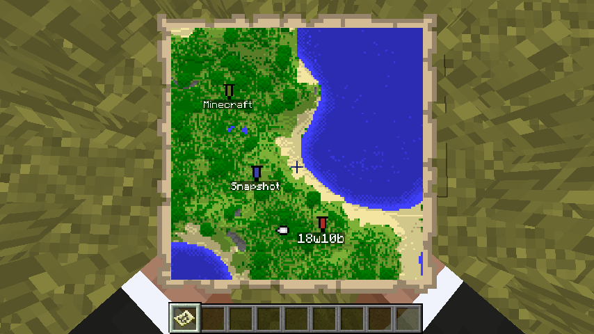 Minecraftje Snapshot 18w10a B リリース 地図に目印が付けられるように また 財宝の地図 や 熱帯魚 など海の要素がさらに充実 まいんくらふとにっき