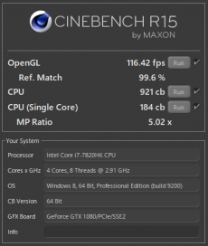 Core i7-7820HK_44_CINEBENCH R15_オーバークロック