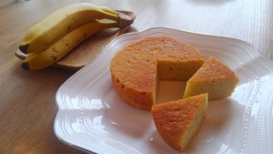 バナナとバニラのケーキ
