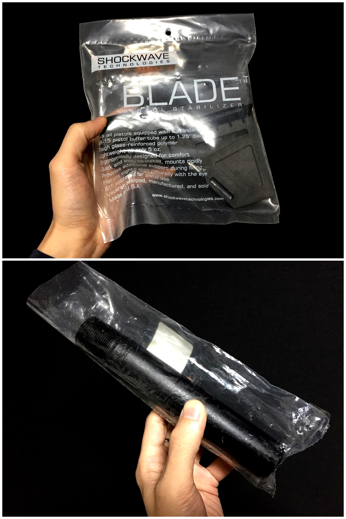 2 実物 KAK Industry LLC Shockwave Blade Pistol Stabilizer ショックウェーブ ブレード ピストル スタビライザー ストック